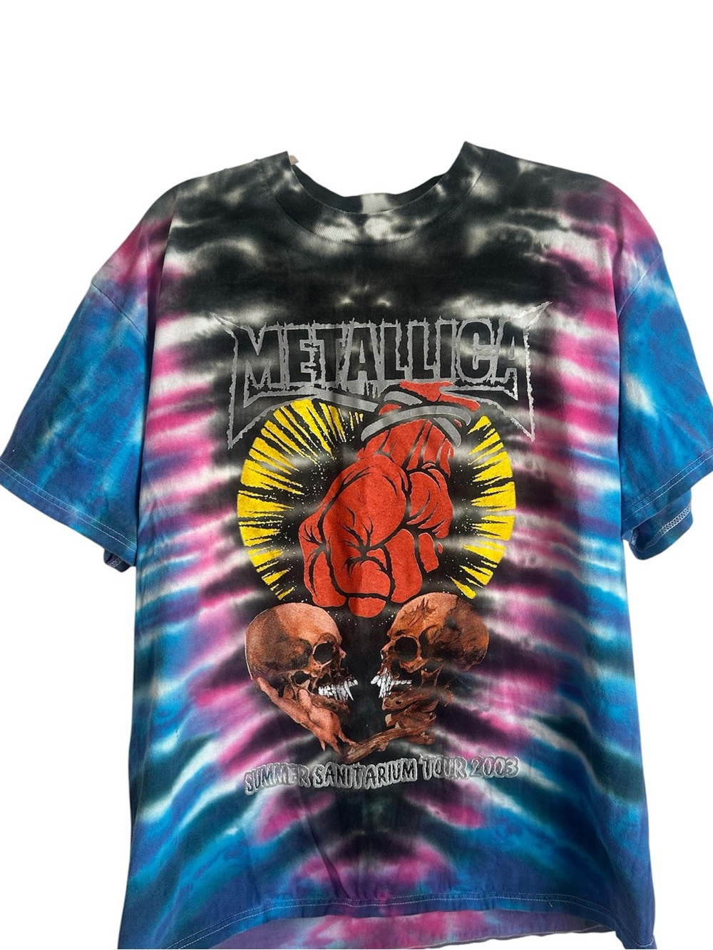 Metallica 2003 Summer Sanitarium Tee Tye Dye shirt size large